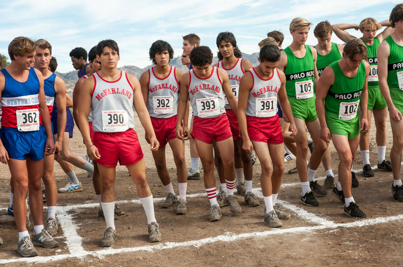 Carlos Pratts as Thomas Valles, John Ortiz as Jose Cardenas, Hector Duran as Johnny Sameniego, Michael Aguero as Damacio Diaz and Sergio Avelar as Victor Puentes in "McFarland, USA."