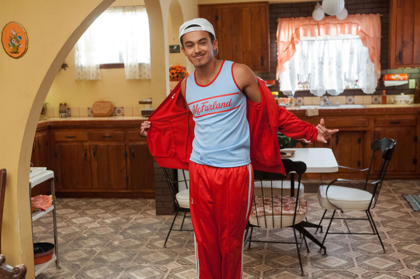 Victor Puentes as Sergio Avelar on the set of "McFarland, USA."