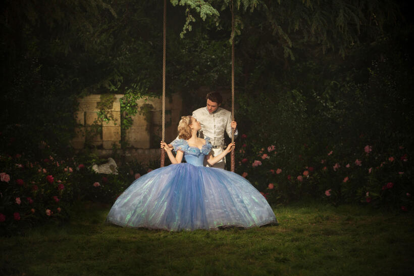 Lily James and Richard Madden in "Cinderella."