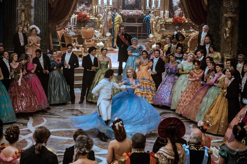 Richard Madden and Lily James in "Cinderella."