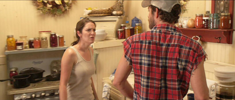 Breann Johnson and Luke Perry in "Red Wing."