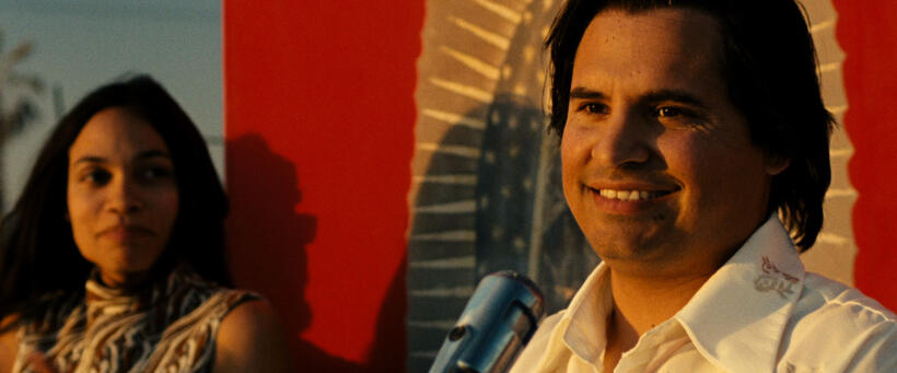 Michael Pena as Cesar Chavez and Rosario Dawson as Dolores Huerta in "Cesar Chavez."