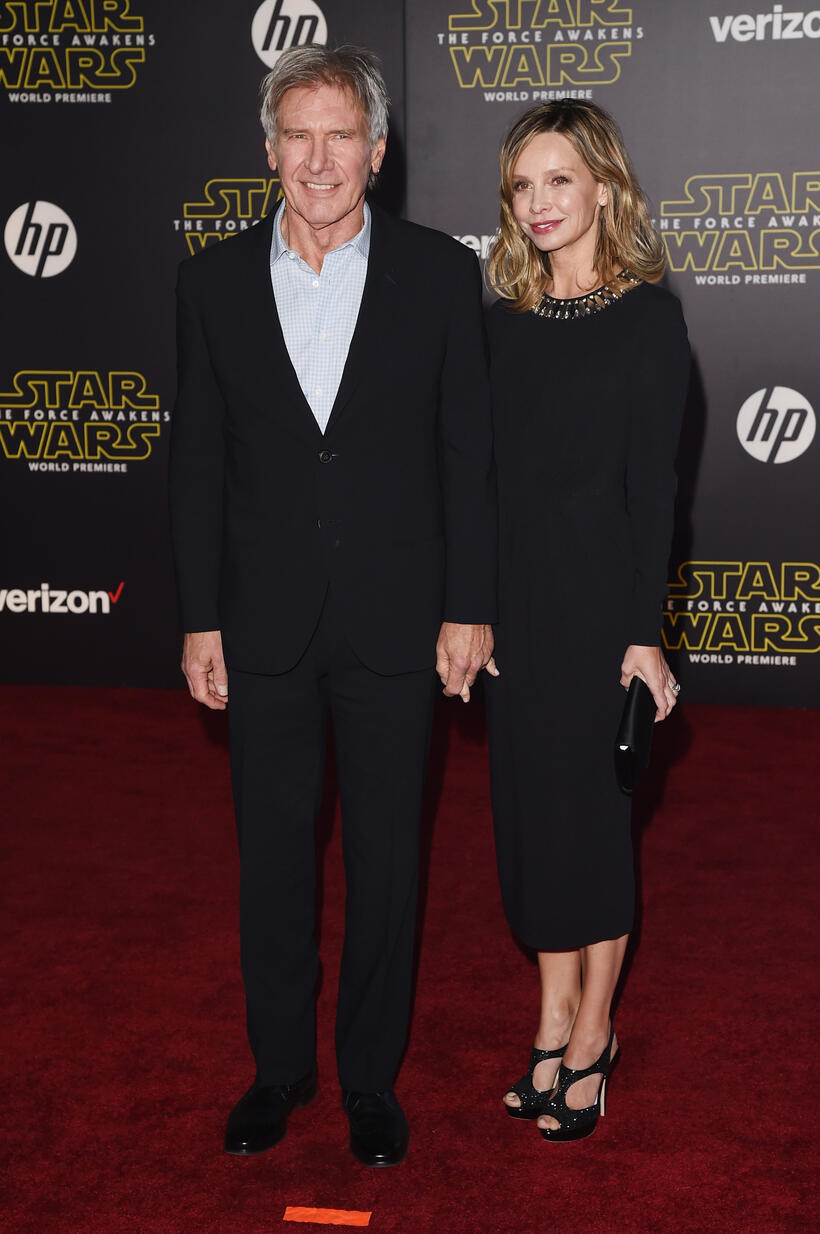 Harrison Ford and Calista Flockhart at the California premiere of "Star Wars: The Force Awakens."