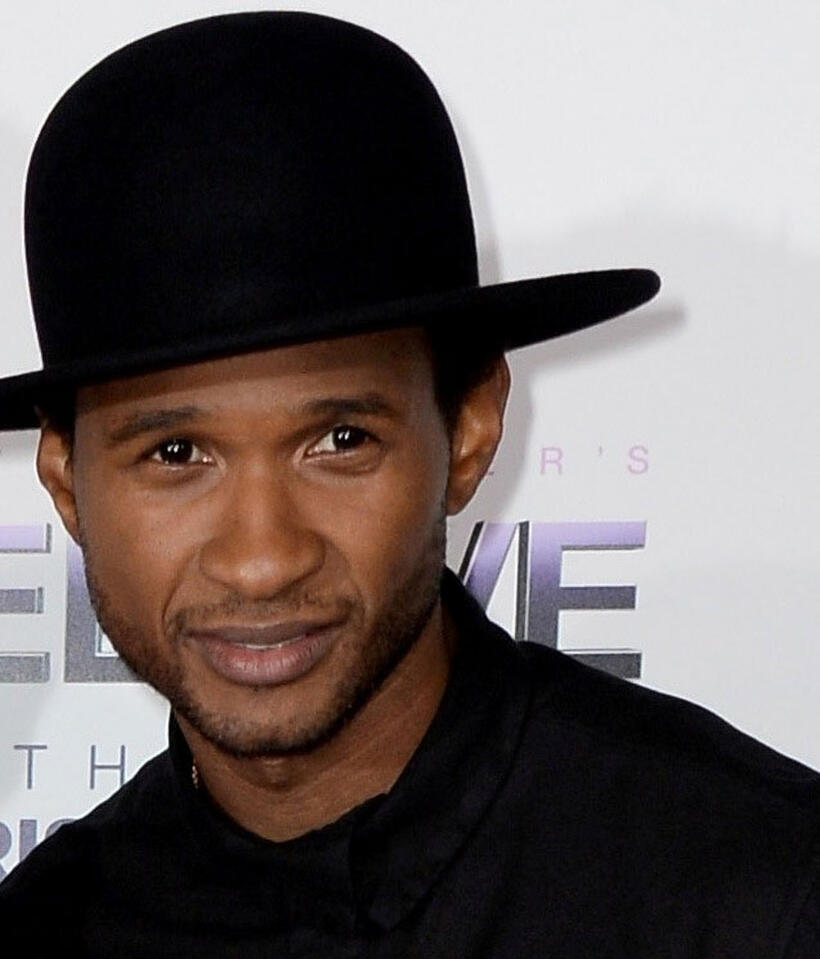 Usher at the World premiere of "Justin Bieber's Believe."