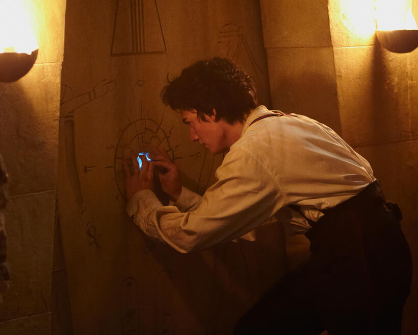 Aneurin Barnard in the fantasy adventure film "The Adventurer: The Curse of the Midas Box" an RLJ Entertainment release.