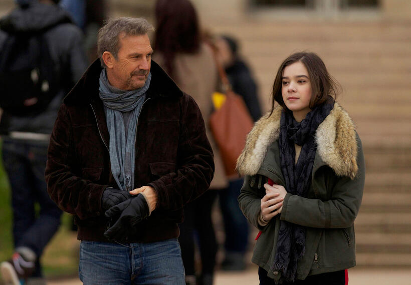 Kevin Costner and Hailee Steinfeld in "3 Days to Kill."