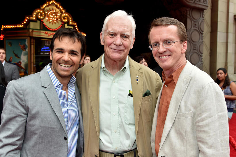 Producer Ferrell Barron, Dale Dye and director Roberts Gannaway at the World premiere of "Planes: Fire & Rescue."
