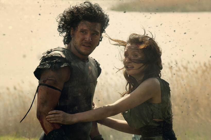 Kit Harington as Milo and Emily Browning as Cassia in "Pompeii."