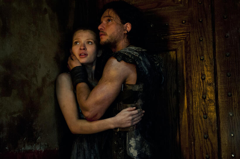 Kit Harington as Milo and Emily Browning as Cassia in "Pompeii."