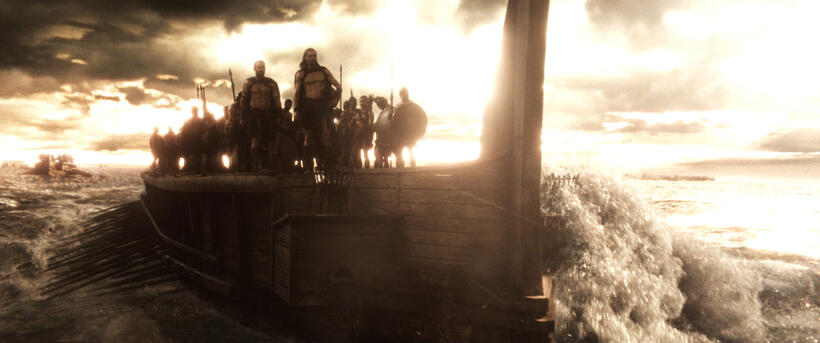 Sullivan Stapleton as Themistokles and Hans Matheson as Aeskylos in "300: Rise of an Empire."