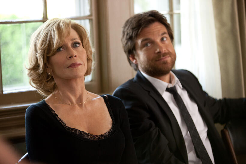 Jane Fonda as Hillary Altman and Jason Bateman as Judd Altman in "This Is Where I Leave You."