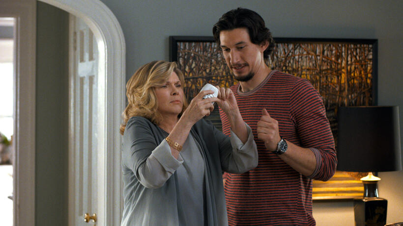 Debra Monk as Linda Callen and Adam Driver as Phillip Altman in "This Is Where I Leave You."