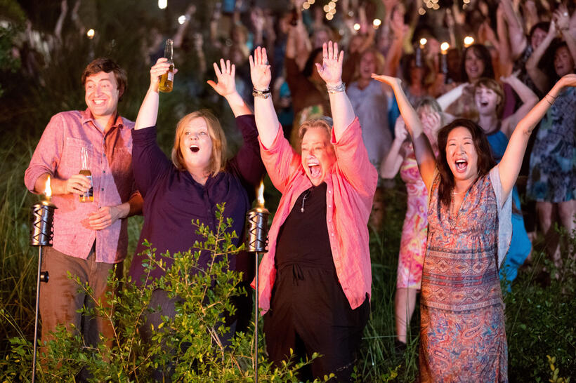 Mark Duplass as Bobby, Melissa Mccarthy as Tammy, Kathy Bates as Lenore and Sandra Oh as Susanne in "Tammy."