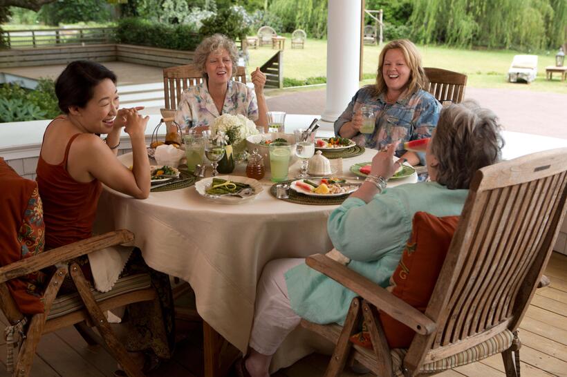 Sandra Oh as Susanne, Susan Sarandon as Pearl, Melissa Mccarthy as Tammy and Kathy Bates as Lenore in "Tammy."