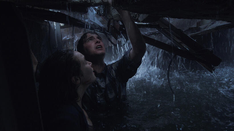 Alycia Debnam Carey as Kaitlyn and Max Deacon as Donnie In "Into the Storm."