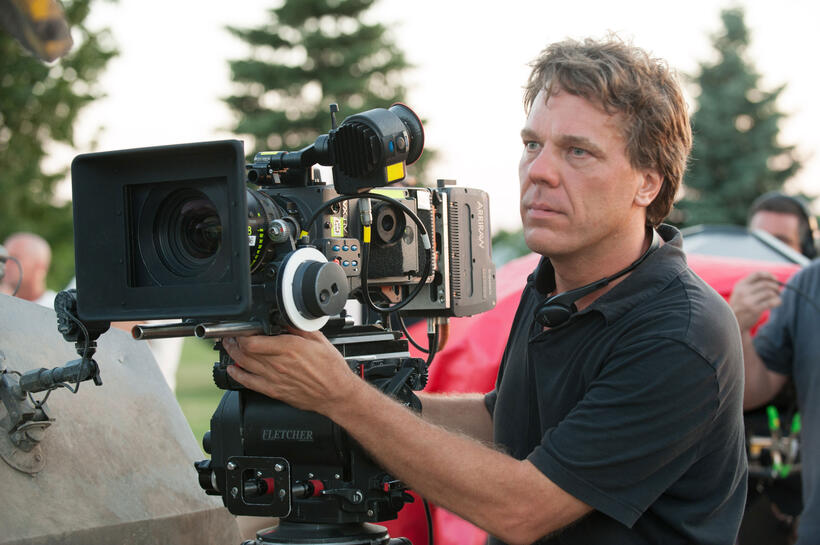 Director Steven Quale on the set of "Into the Storm."