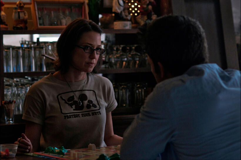 Ben Affleck as Nick Dunne and Carrie Coon as Margo in "Gone Girl."