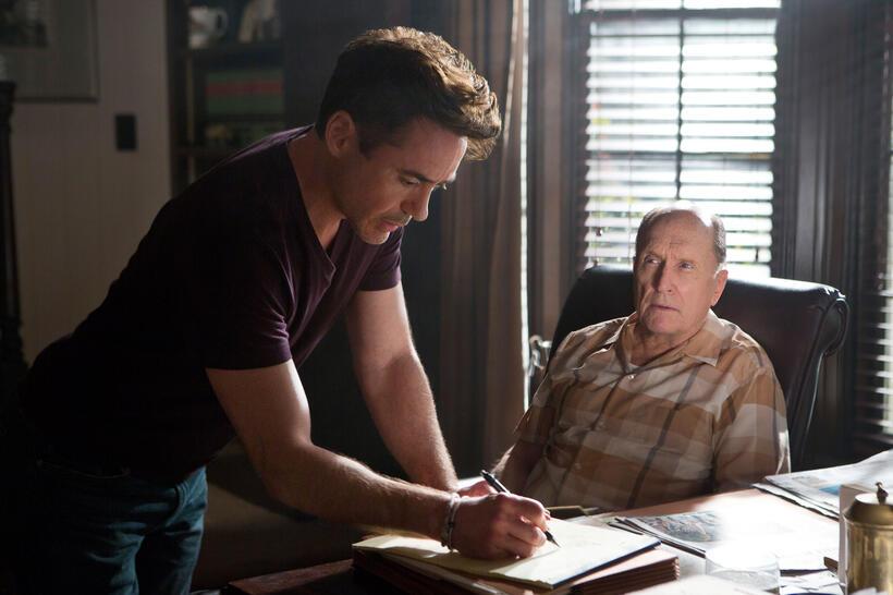Robert Downey Jr. as Hank Palmer and Robert Duvall as Joseph Palmer in "The Judge."