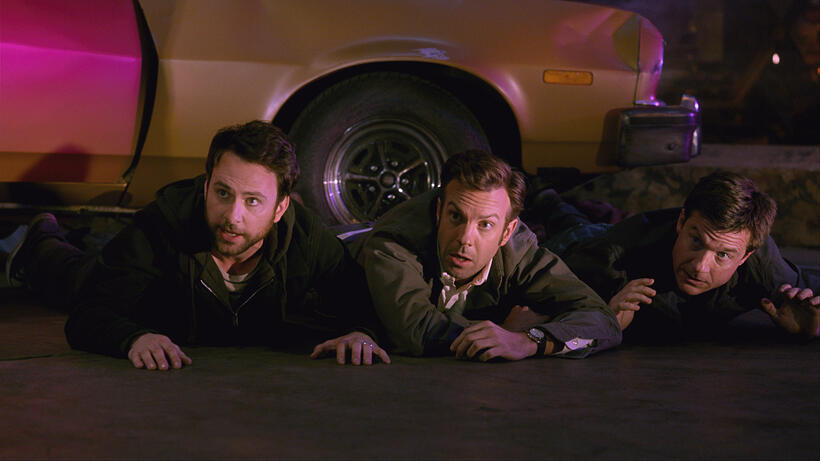 Charlie Day as Dale Arbus, Jason Sudeikis as Kurt Buckman and Jason Bateman as Nick Hendricks in "Horrible Bosses 2."