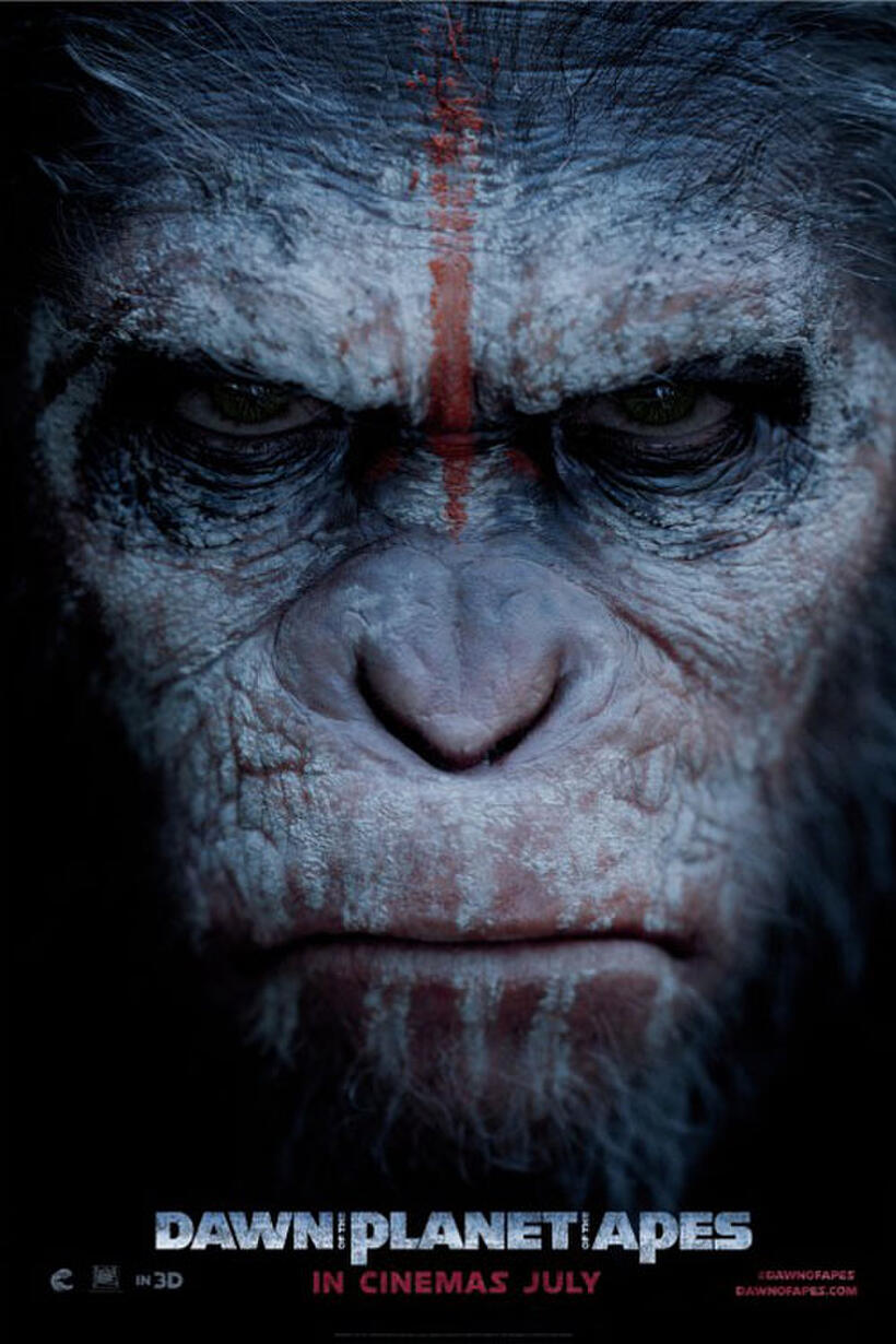 Poster art for "Dawn of the Planet of the Apes 3D."