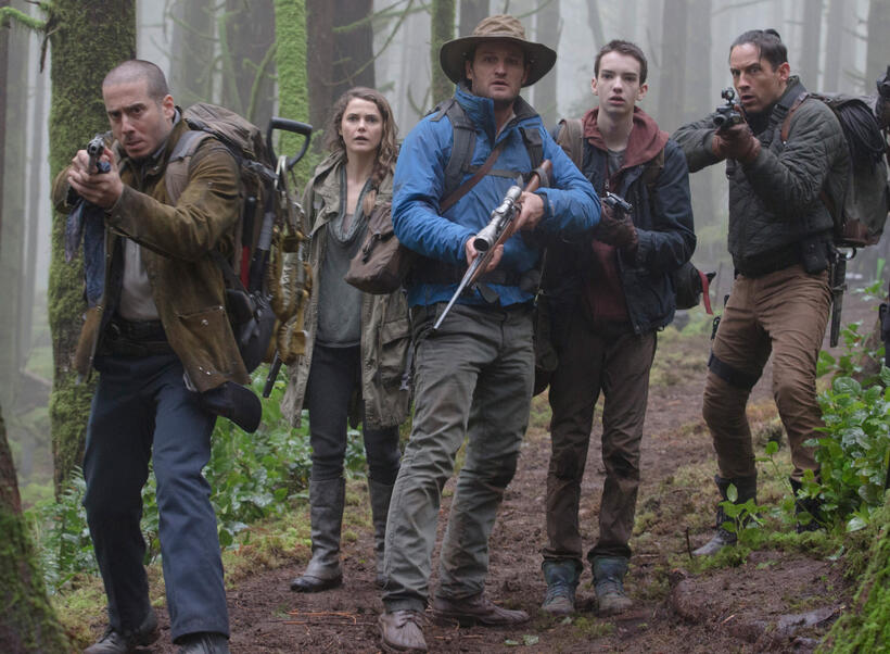 Kirk Acevedo, Keri Russell, Jason Clarke, Kodi Smit-McPhee and Enrique Murciano in "Dawn of the Planet of the Apes."