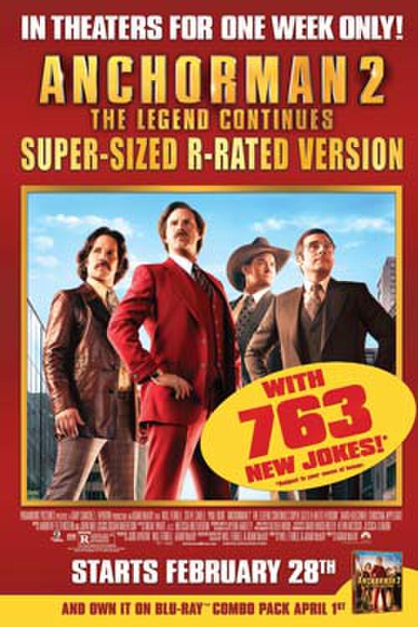 Poster art for "Anchorman 2: The Legend Continues Super-sized R-rated Version."