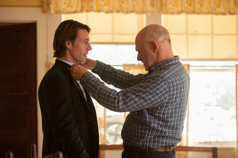 Luke Bracey and Gerald McRaney in "The Best of Me."