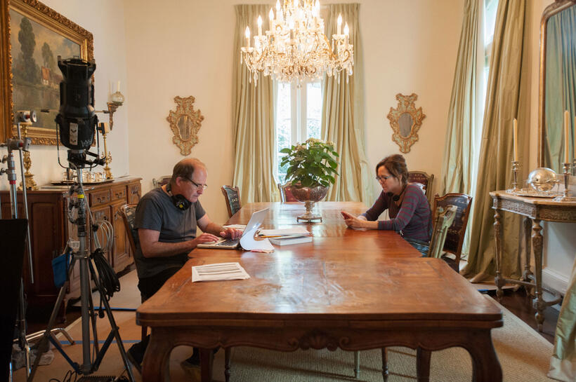 Director Michael Hoffman and producer Denise Di Novi on the set of "The Best of Me."