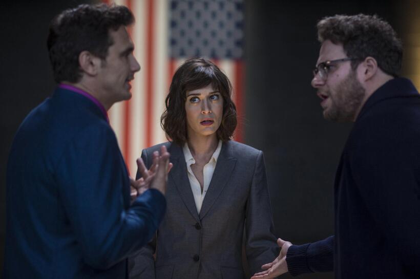 James Franco, Lizzy Caplan and Seth Rogen in "The Interview."
