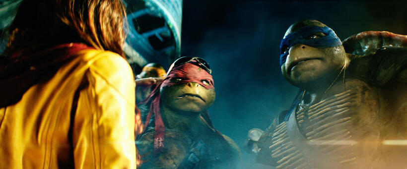 A scene from "Teenage Mutant Ninja Turtles."