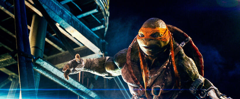 A scene from "Teenage Mutant Ninja Turtles."