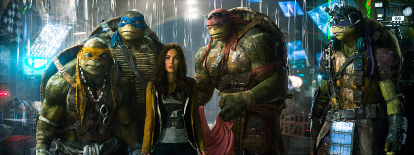 A scene from "Teenage Mutant Ninja Turtles."