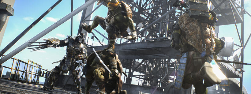 A scene from "Teenage Mutant Ninja Turtles."