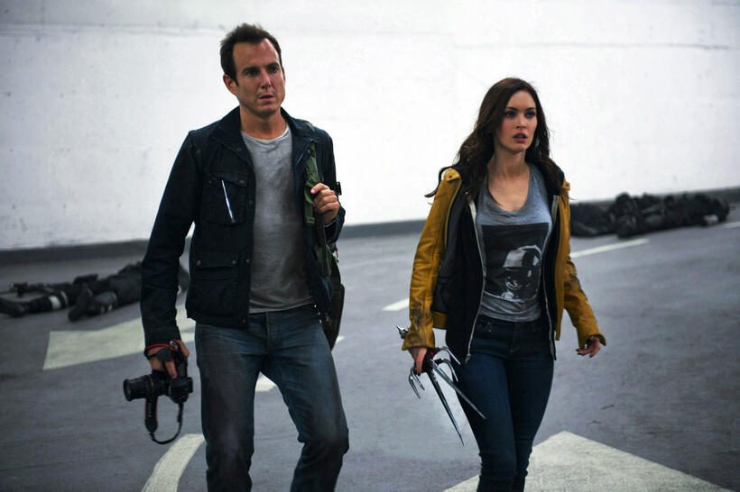 Will Arnett and Megan Fox in "Teenage Mutant Ninja Turtles."
