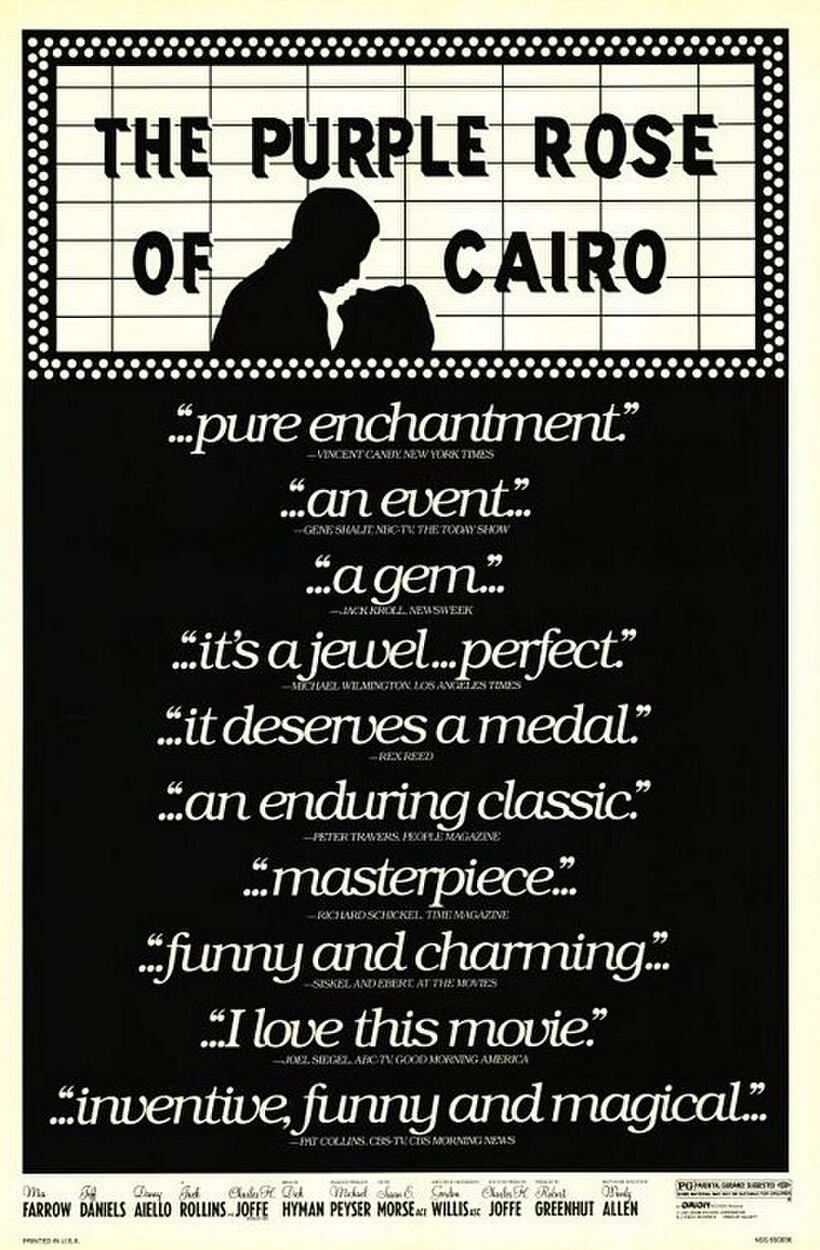 Poster art for "The Purple Rose of Cairo."