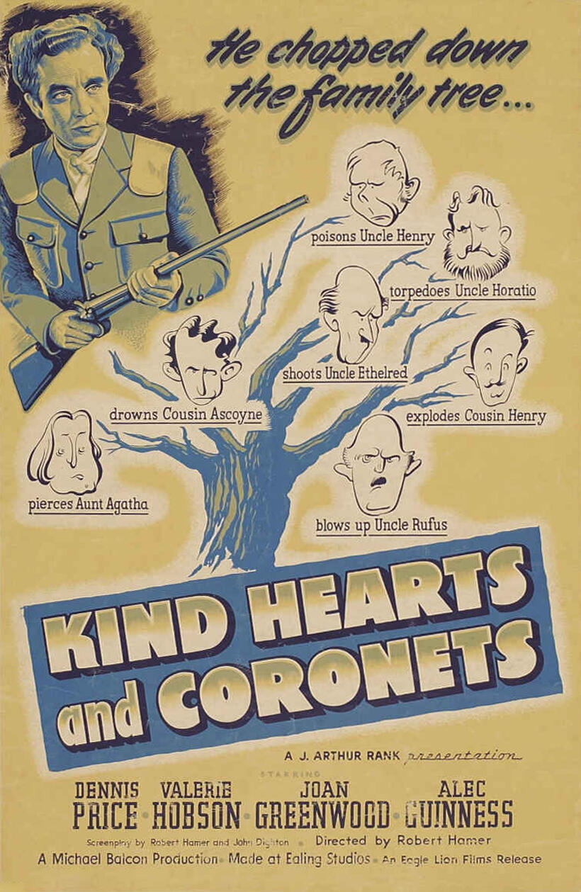Poster art for "Kind Hearts and Coronets."