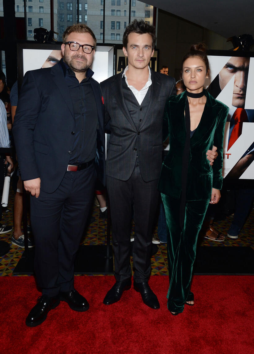 Director Aleksander Bach, Rupert Friend and Hannah Ware at the New York premiere of "Hitman: Agent 47."