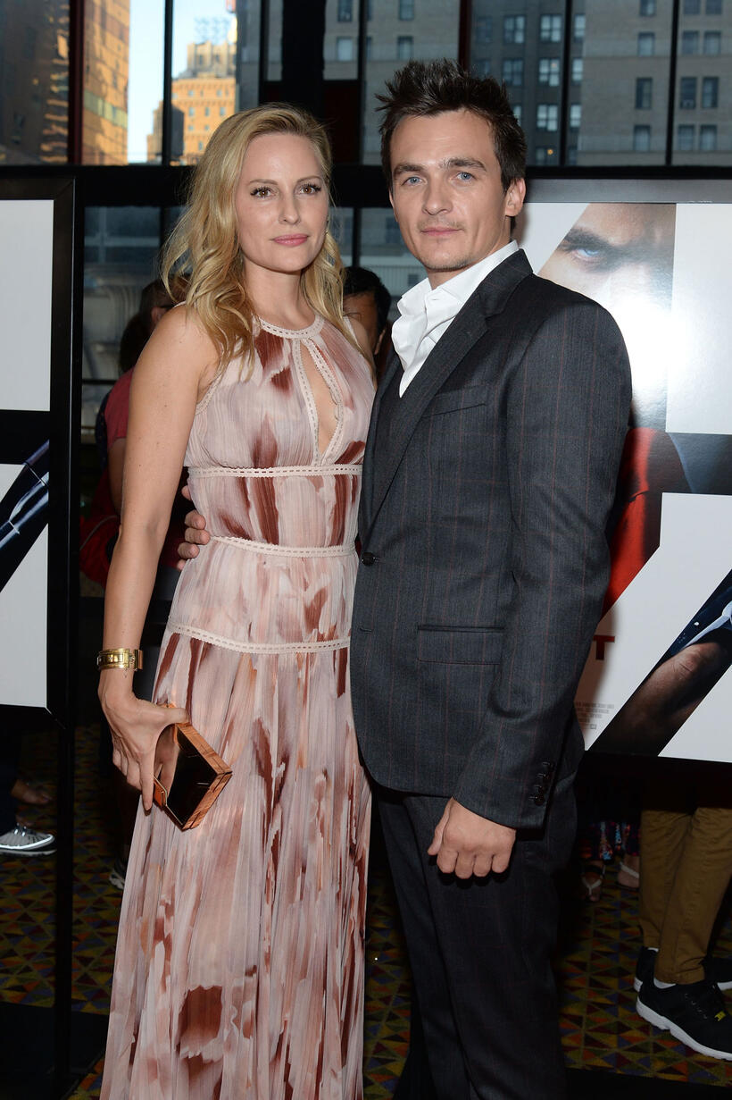 Aimee Mullins and Rupert Friend at the New York premiere of "Hitman: Agent 47."