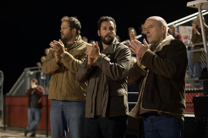 David Denman as Jim Vance, Adam Sandler as Don Truby and Dean Norris as Kent Mooney in "Men, Women & Children."