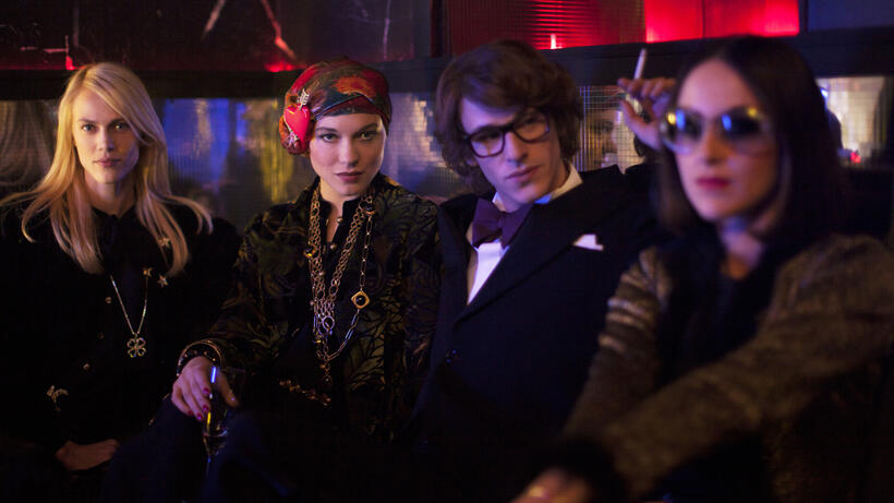 Aymeline Valade as Betty Catroux, Lea Seydoux as Loulou De Falaise and Gaspard Ulliel as Yves Saint Laurent in "Saint Laurent."