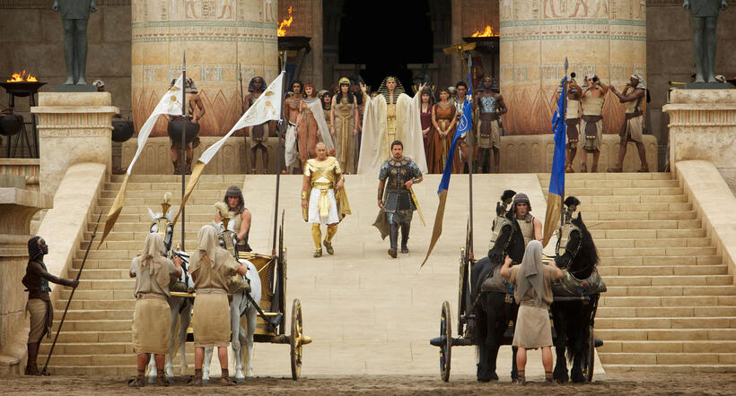Joel Edgerton, John Turturro and Christian Bale in "Exodus: Gods And Kings."