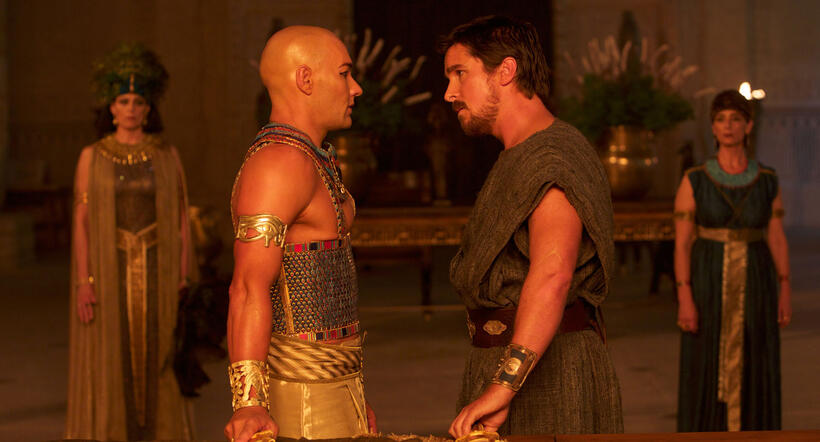 Joel Edgerton as Ramses and Christian Bale as Moses in "Exodus: Gods And Kings."