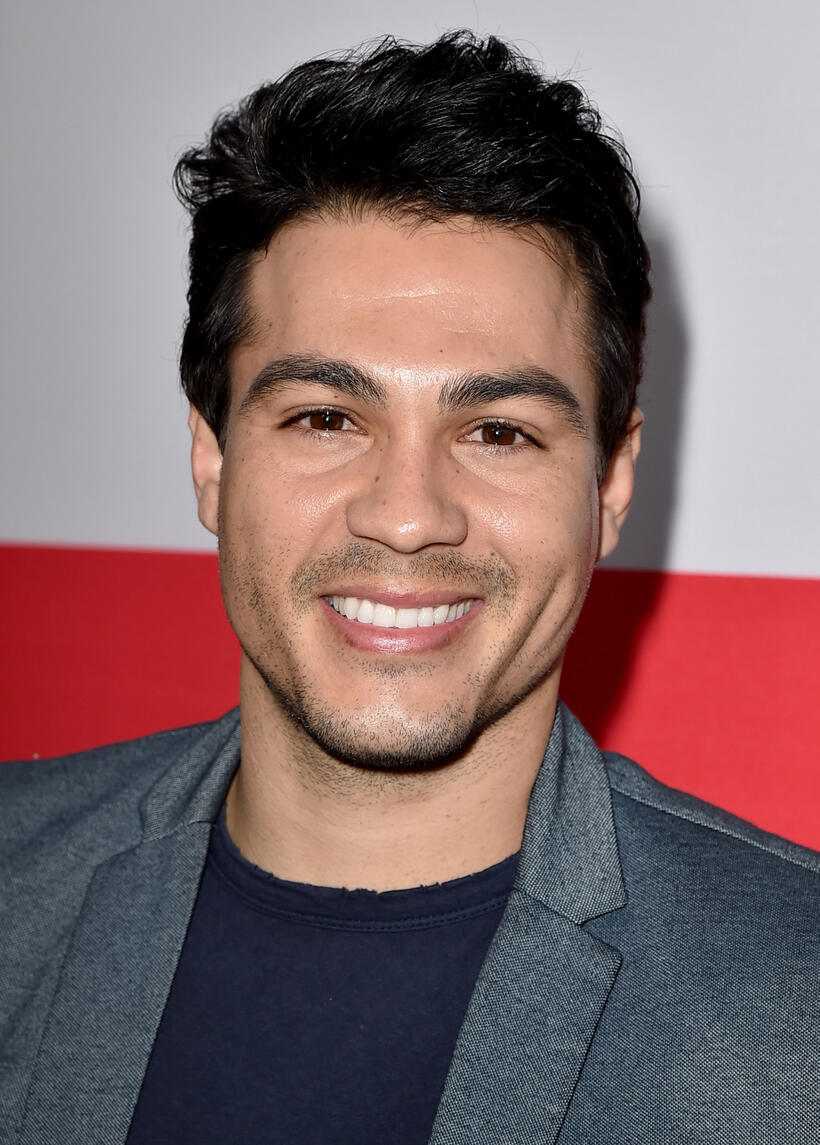 Ray Diaz Jr. at the California premiere of "The Gunman."