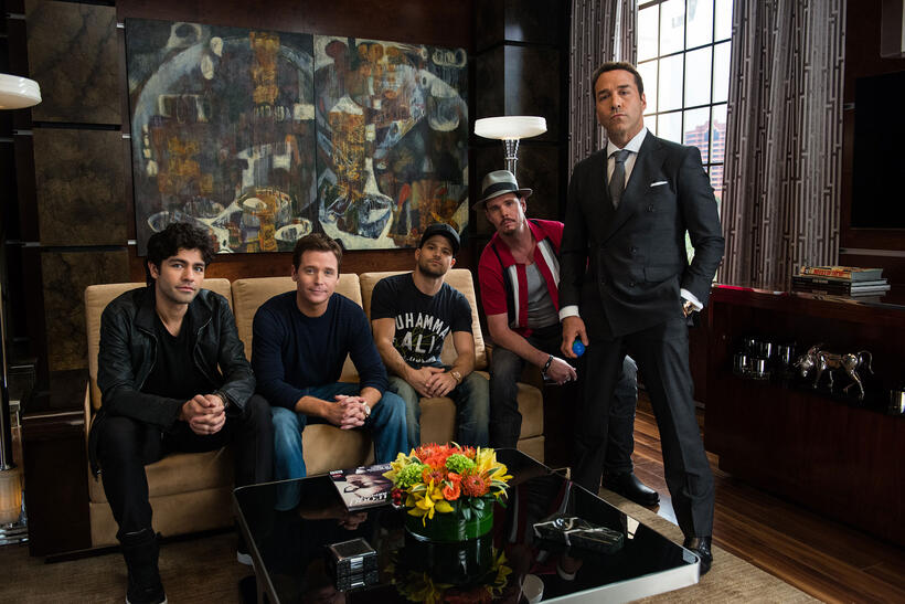 Adrian Grenier as Vince, Kevin Connolly as Eric, Jerry Ferrara as Turtle, Kevin Dillon as Johnny Drama and Jeremy Piven as Ari Gold in "Entourage."