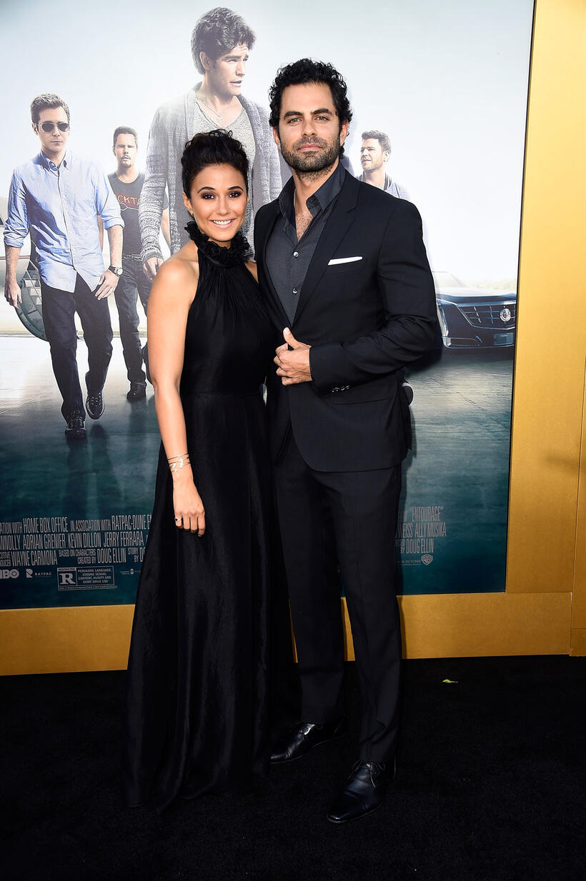 Emmanuelle Chriqui and Adrian Bellani at the California premiere of "Entourage."