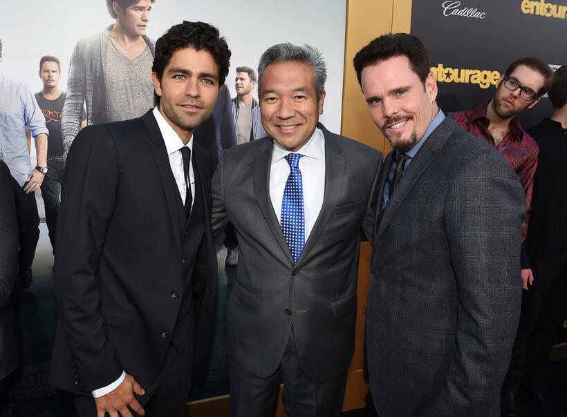Adrian Grenier, Kevin Tsujihara and Kevin Dillon at the California premiere of "Entourage."