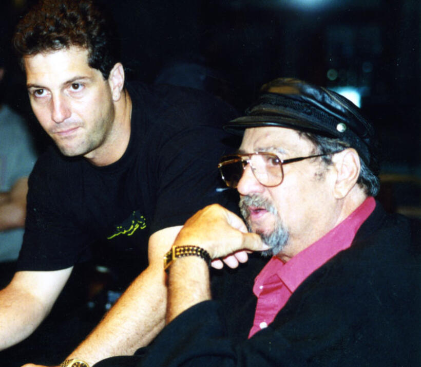 Director Denny Tedesco and Tommy Tedesco on the set of "The Wrecking Crew."