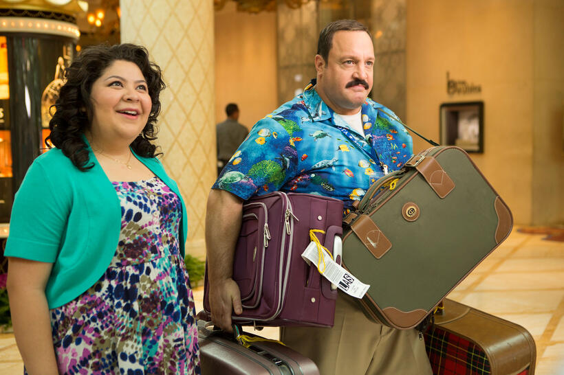 Raini Rodriguez as Maya and Kevin James as Paul Blart in "Paul Blart: Mall Cop 2."
