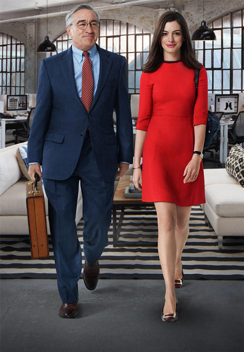 Robert De Niro as Ben Whittaker and Anne Hathaway as Jules Ostin in "The Intern."