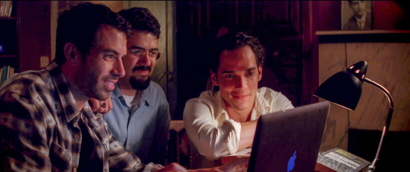 Tom Cullen as Ardi, Bamshad Abedi-Amin as Mehran and Reece Ritchie as Afshin in "Desert Dancer."